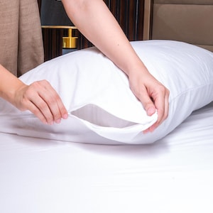 Pillow Protector with Zipper – Waterproof Terry Cotton Pillow Cover | Soft, Noiseless, Hypoallergenic | Standard, Queen, King Sizes