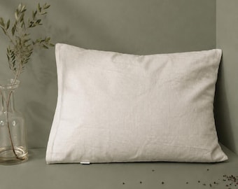 Linen Pillow Cover – Japanese Size, Adjustable Firm Support, Natural Neck Pain Relief