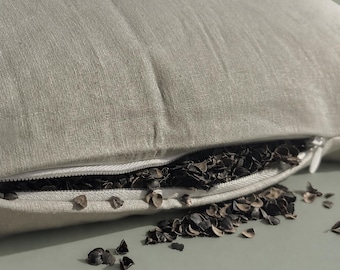 Buckwheat Pillow with Undyed Cotton Cover – Adjustable Neck Support | Handcrafted