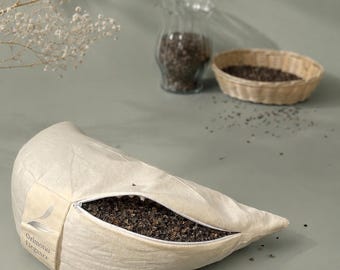 Crescent Zafu Meditation Pillow, Buckwheat Hulls Yoga Floor Cushion