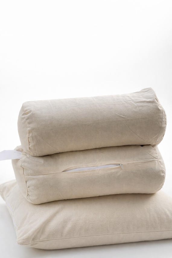 Buckwheat Bolster & Travel Pillow – Handmade, Undyed Cotton | Adjustable Neck Support