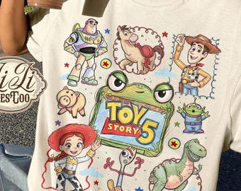 Cartoon Spielzeug und Freunde Charakter Crayon Doodle Art Png, Sie haben einen Freund in mir Png, Cartoon Spielzeug Freunde, Trendy Boy Shirt, Sublimationsdatei