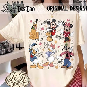 Retro Mickey Mouse and Friends Signatures Png File, Disneyland Characters Magical Digital Download, Disneyworld Mouse Head Png, Mikey & Co