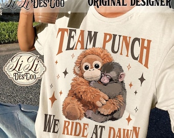 Team Punch Viral png, Baby Punch Monkey png, Punch the Monkey png, Viral Baby Monkey geïnspireerd, digitaal bestand Monkey Meme, Punch Monkey png