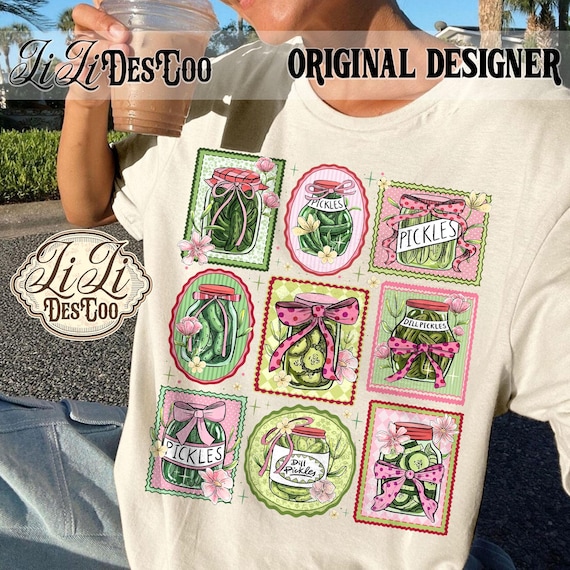 Canned Pickles Stamps png, Pickle Png, Pickle Lover png ,Pickle Jar PNG, Canning Season PNG, Gift for Gardener, Homemade Pickles