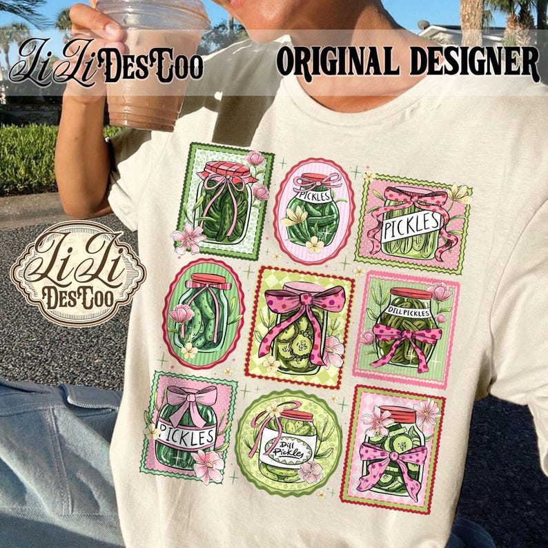 Canned Pickles Stamps PNG Digital Dowwnload, Pickle Lover PNG,Pickle Jar PNG, Canning Season PNG, Gift for Gardener, Homemade Pickles
