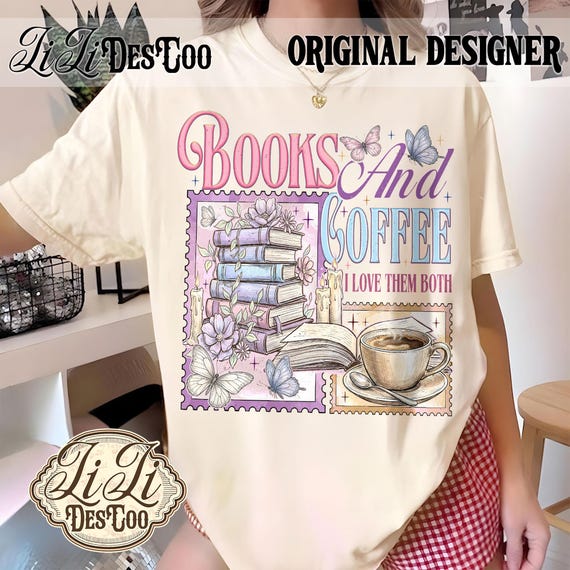 Book Club png, Books and coffee tee, Book Lover png, Bookworm Bookish png, subtle reading png, Summer reading png, Fall Reading png