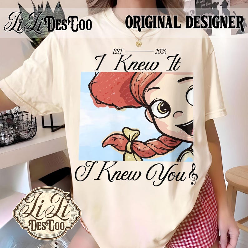 I Knew It I Knew You Doodle Art Png, Ts Jessie Western Girl Toy Story Est 2026 Png, Toy Story 5 Png, Wdw Disneyland Girls Trip Png