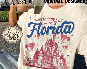Retro Florida Cinderella Castle Png, I Need To Forget So Take Me To Florida - Florida!! Png,  Ttpd Inspired Disney png, Florida Aesthetic