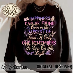 Harry Potter Wall Art Happiness Can Be Found Dumbledore Quote Nursery PNG Instant Download, Dumbledore Quote PNG