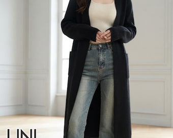 Oversized-Strickjacke mit Flauscheffekt | Weiche, kuschelige Winterjacke | Minimalistisches, warmes Outfit