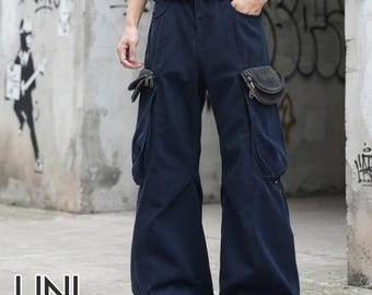 Men's Cargo Pants | Wide Leg Multi Pocket Trousers | Y2K Loose Casual Urban Outfit