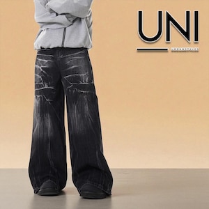 Unisex Denim Jeans | Straight Wide-Leg Pants | Streetwear Vintage Clothing | Baggy Style Bottoms