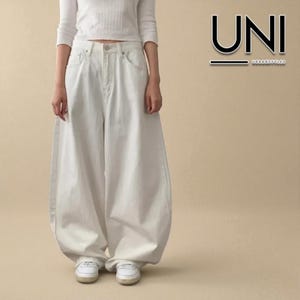 Women&#39;s Denim Jeans | Loose Wide Leg Pants | High Waist Pants | Casual Streetwear Outfit | Gift for Her