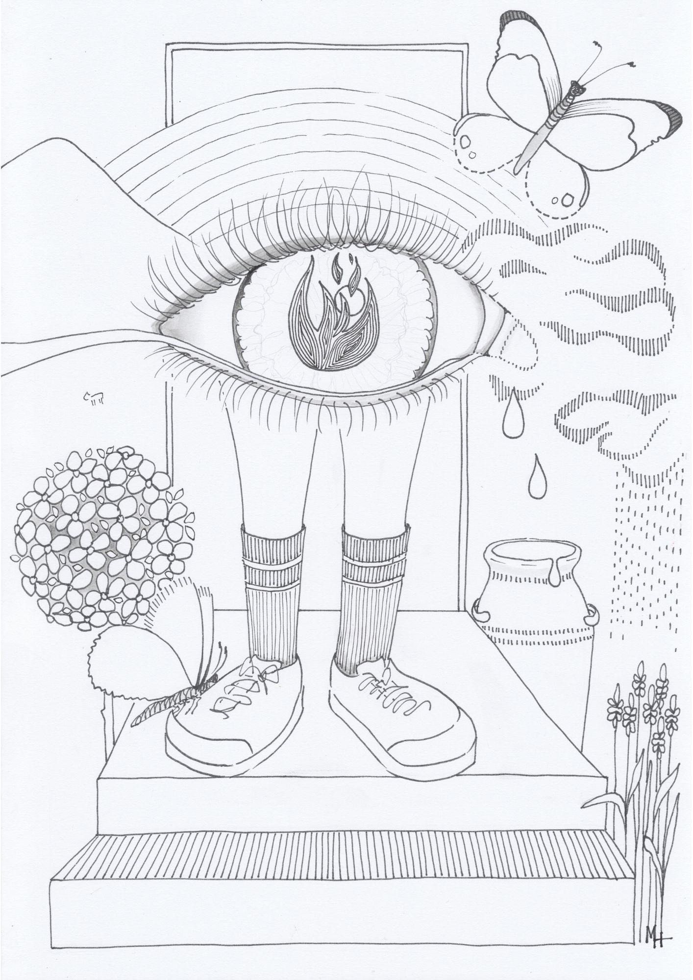 Vision Colouring Colouring, Fun, Colouring in Page, Coloring In, Eyeball, Line Drawing ...