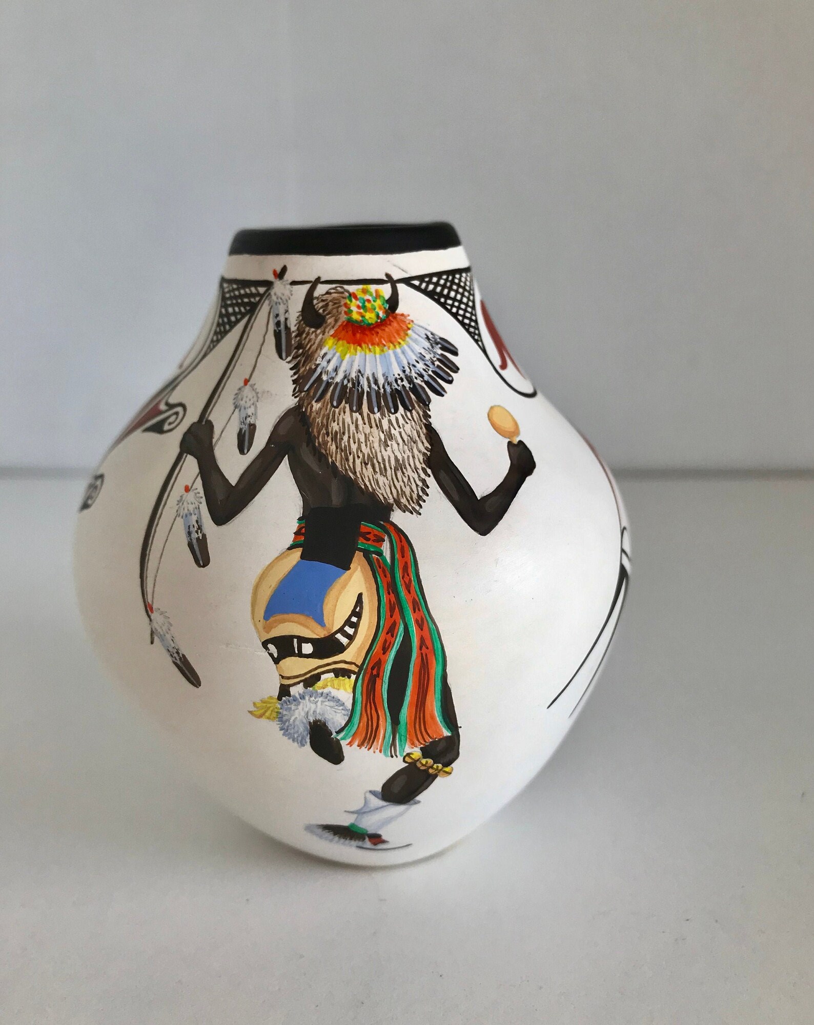 Colorful Zia Pueblo Pottery Art by Marcellus Medina Etsy