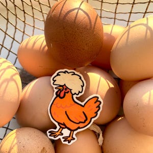 Pegatina de la gallina polaca Georgina