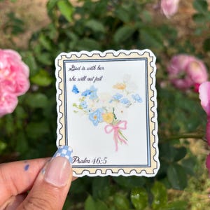 Floral Postage Stamp Christian sticker