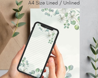 Floral Writing Paper: Printable A4 Stationery Set (Digital Download)