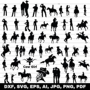 Cowgirl Svg Bundle, Cowgirl Silhouette, Cowgirl Clipart Png, Cowgirl Hat Svg, Country girl Svg, Western Svg, Cowgirl shirt svg Cowgirl Hat