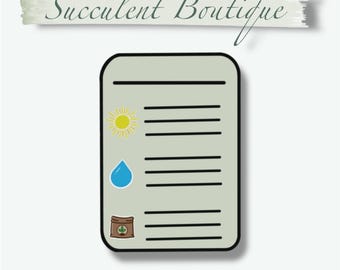 Pflegeetiketten | Ein Set bestehend aus 4 Stickern | Pflanzenpflege Aufkleber | Journaling Aufkleber | Wasserfester Vinyl-Aufkleber | Pflanzliches Zubehör