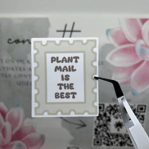 Pegatina "Plant Mail Is The Best Mail" / Pegatina de vinilo impermeable / Calcomanía para botella de agua y portátil / Pegatina para amantes de las plantas / Pegatina de boxeo