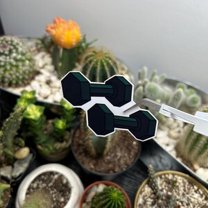 Pegatina de mancuernas de Cactus Jack / Pegatina de vinilo impermeable / Calcomanía para botella de agua y portátil / Pegatina inspirada en el gimnasio / Entrenamiento