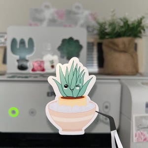Adesivo rinfrescante Ally Aloe / Adesivo in vinile impermeabile / Adesivo estivo per bottiglie d'acqua e laptop / Adesivo per piante carine