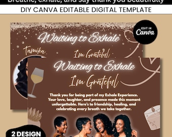 Waiting to Exhale Thank You Card, 90s Party Decor (Editable in Canva)