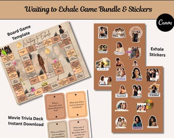 Waiting to Exhale-partygamebundel: filmtrivia, stickers (afdrukbaar)