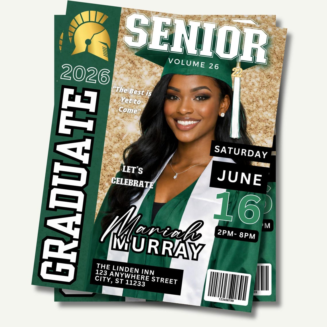 Grad Cg Grad Magazine Invite, Editable Digital Graduation Announcement, Canva ...