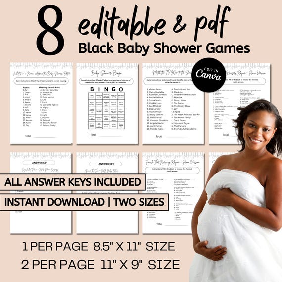 African American Baby Shower Games Printable
