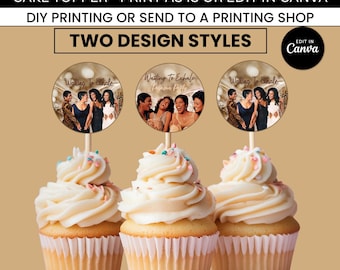 Waiting to Exhale Cupcake Toppers: Two Styles, Editable Canva Templates