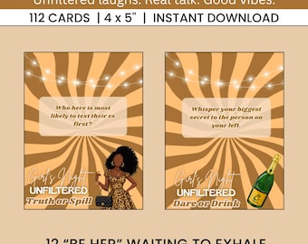 Gioco di carte Girls Night Unfiltered / Ispirato a Waiting to Exhale / Ladies Night Out (download immediato)