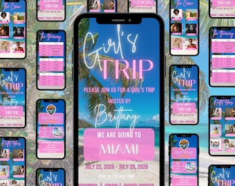 Itinerario per il weekend di compleanno a Miami: modello Canva modificabile (download digitale)