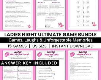 Ladies Night Games Bundle: Fun Printable Adult Party Games, Instant Download (PDF Format)