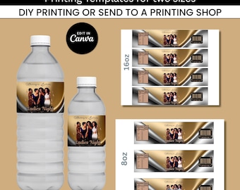 Waiting to Exhale Water Bottle Label: Editable Canva Templates