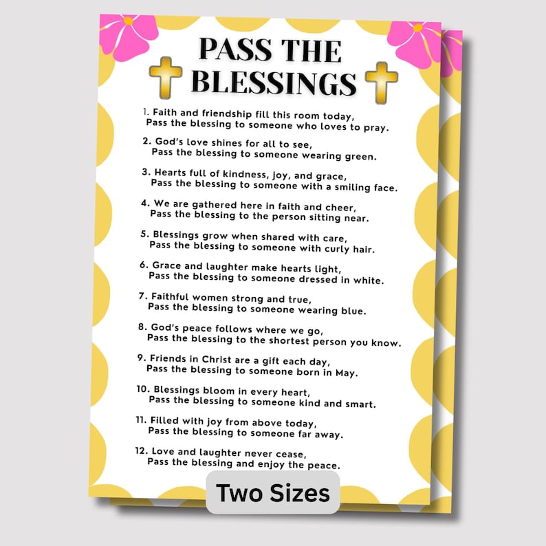 Printable Christian Left Right Game | Pass the Blessings Game | Adult ...