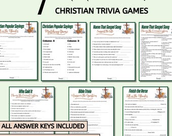 Christian Trivia Games Bundle: Printable Bible Games (PDF)