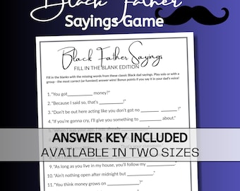 Schwarzer Vater Sprüche Babyparty Spiel: Kultige Black Dads Trivia (PDF Download