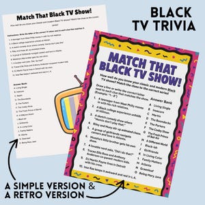 Black TV Show Trivia Game: 90s & 2000s Sitcoms (PDF Printable)
