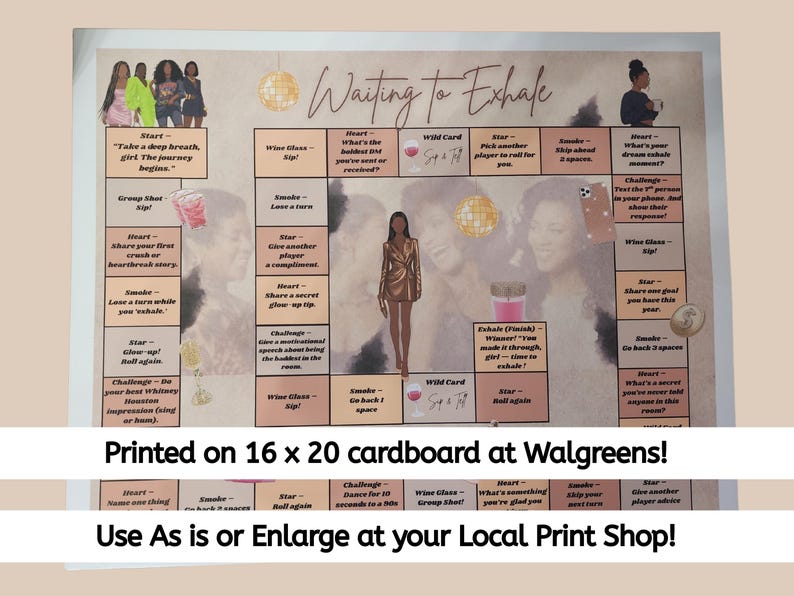 Black Girls In Waiting to Exhale Inspired Board Game: PDF Downloadable, Edit in Canva image 3