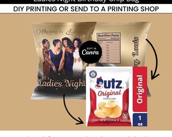 Waiting to Exhale Chip Bag Wrapper: Editable Canva Templates