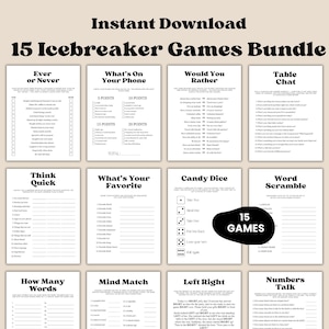 Icebreaker Games, Conversation Starters, Group Activities, Adult Party Fun (Digital Download) 01