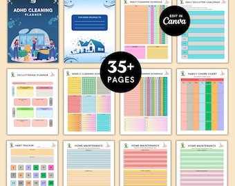 ADHS Putz-Planer Bundle | Chore Charts & Checklists (druckbare PDF-Datei)
