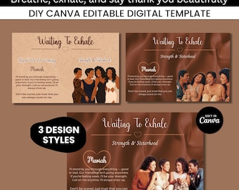Waiting to Exhale Thank You Card, 90s Party Decor (Editable in Canva)