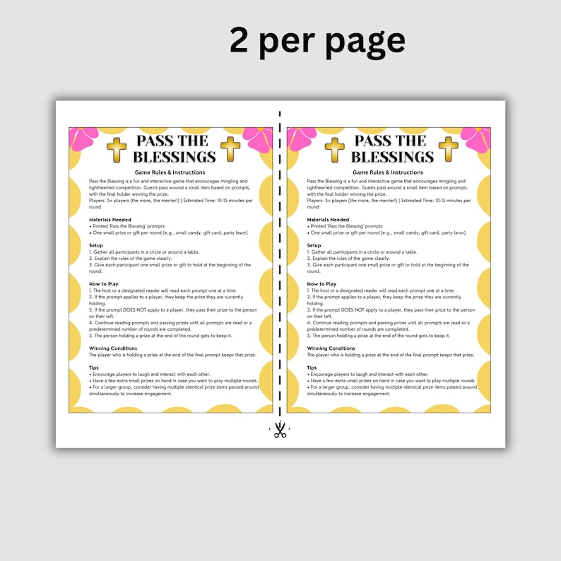 Printable Christian Left Right Game | Pass the Blessings Game | Adult ...