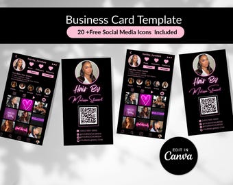 Editable Canva Business Card Template: Modern DIY Design (Digital Download)