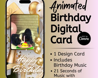 Carte graphique animée joyeux anniversaire : téléchargement immédiat