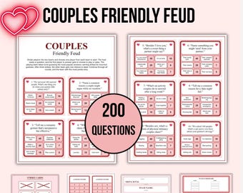Couples Friendly Feud Game Printable | Date Night Party Game | Couples Game Night | Bridal Shower | Anniversary | Instant Download